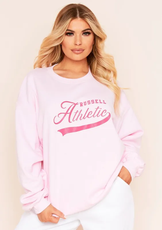 Sia Pink American College Oversized Sweatshirt made by Missy Empire