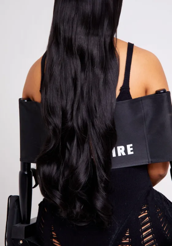 Serenity Black 2 22" Clip In Curly Hair Extensions - One Piece sold by Missy Empire