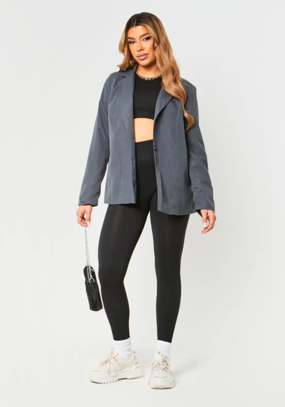 Sabrina Charcoal Tailored Oversized Blazer sold by Missy Empire