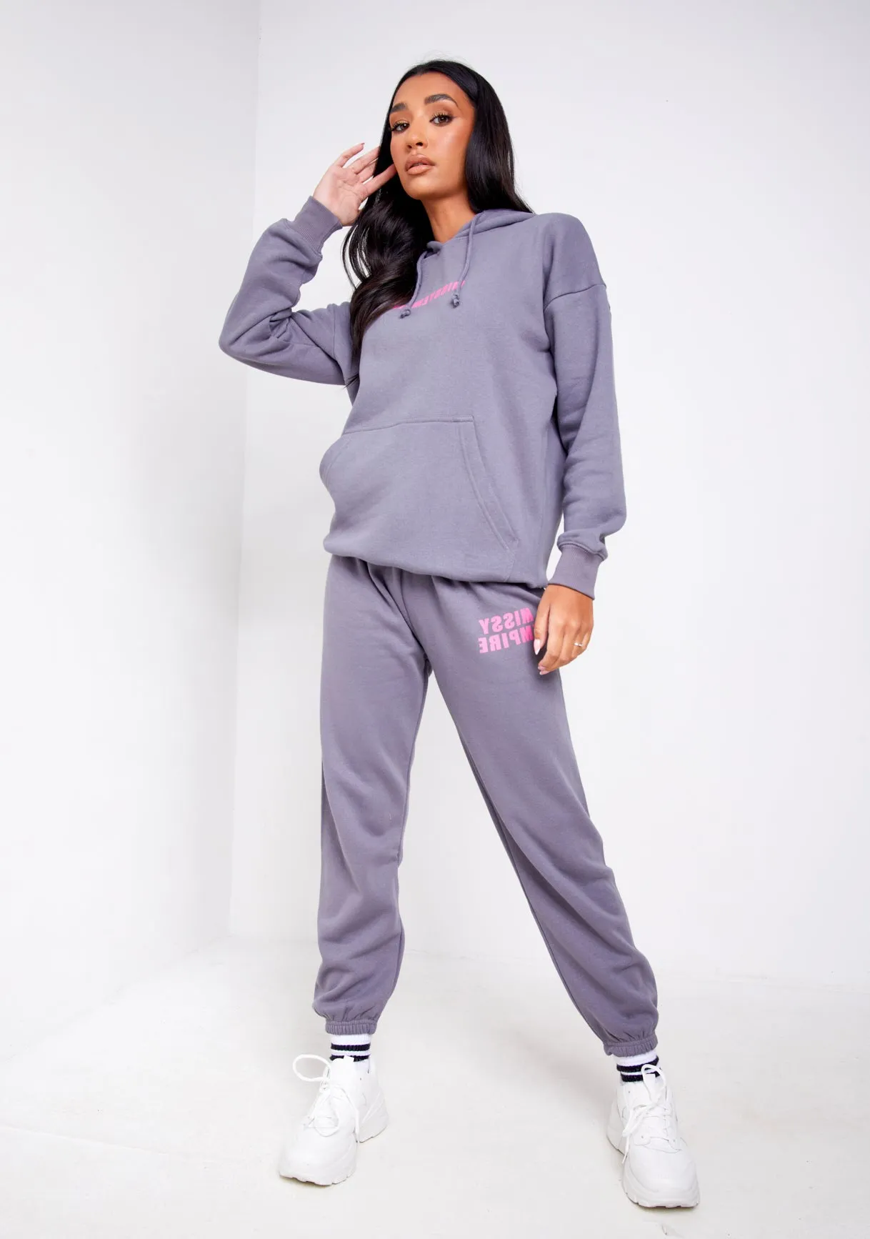 Cleo Charcoal Oversized Printed Joggers sold by Missy Empire product image thumbnail 2