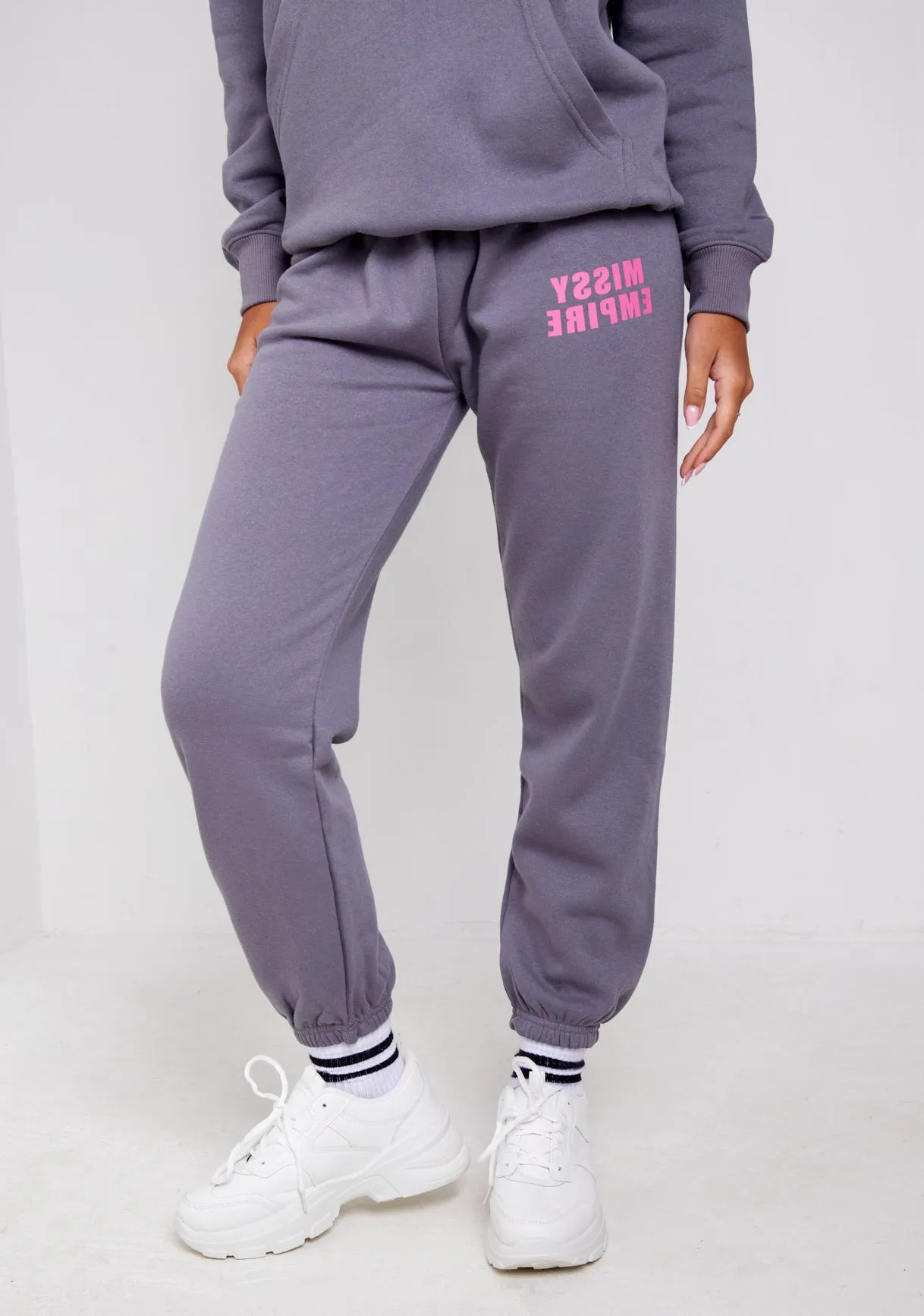 Cleo Charcoal Oversized Printed Joggers sold by Missy Empire product image thumbnail 3