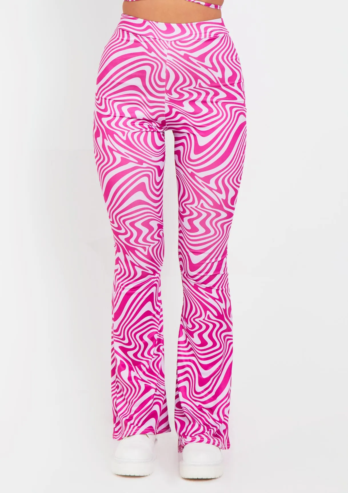 Odette Purple Swirl Print Flared Trousers sold by Missy Empire product image thumbnail 2