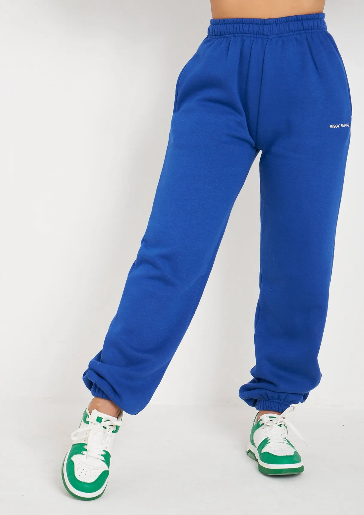Jianna Cobalt Blue Embroidered Cuffed Joggers sold by Missy Empire product image thumbnail 2