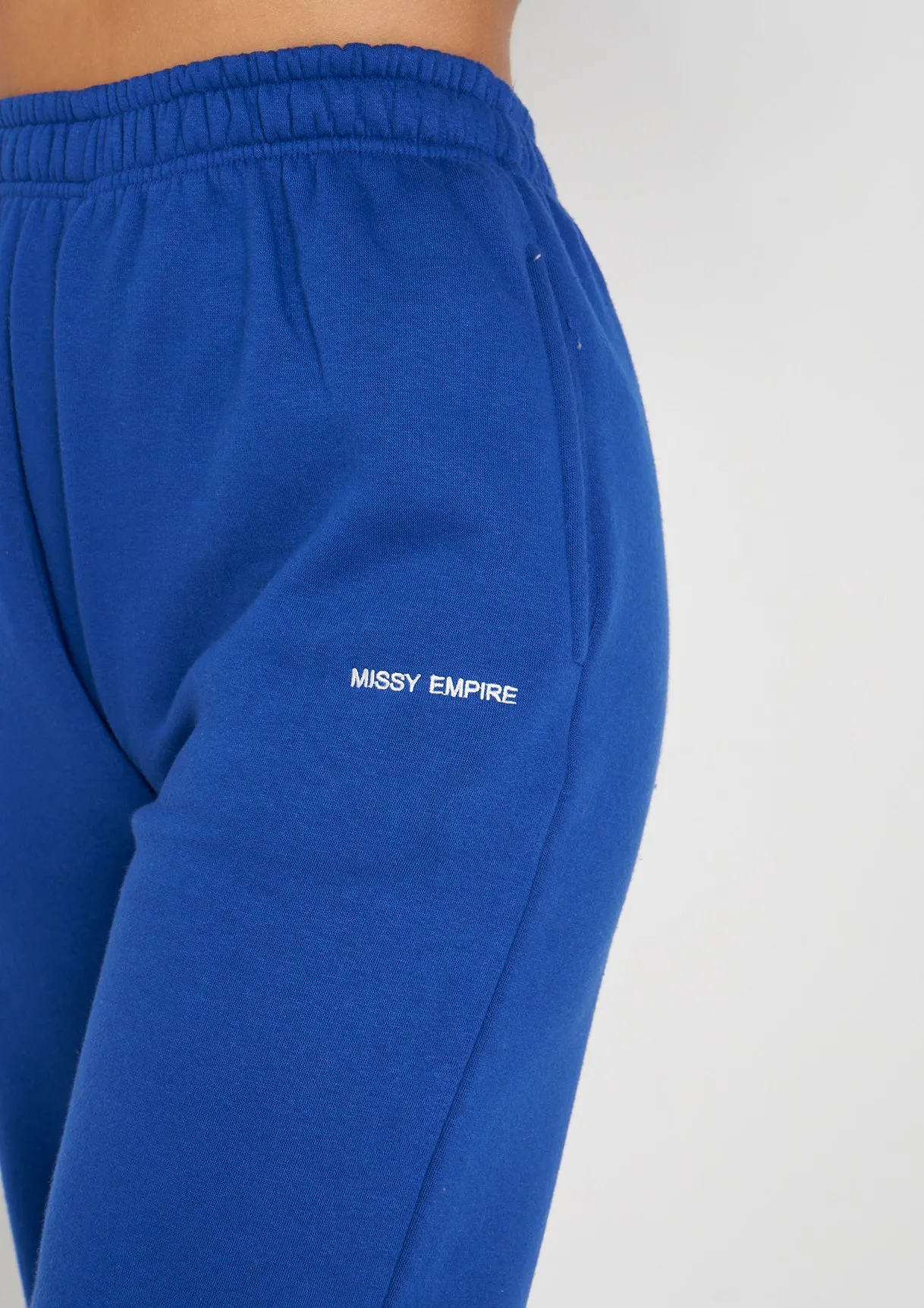 Jianna Cobalt Blue Embroidered Cuffed Joggers sold by Missy Empire product image thumbnail 3