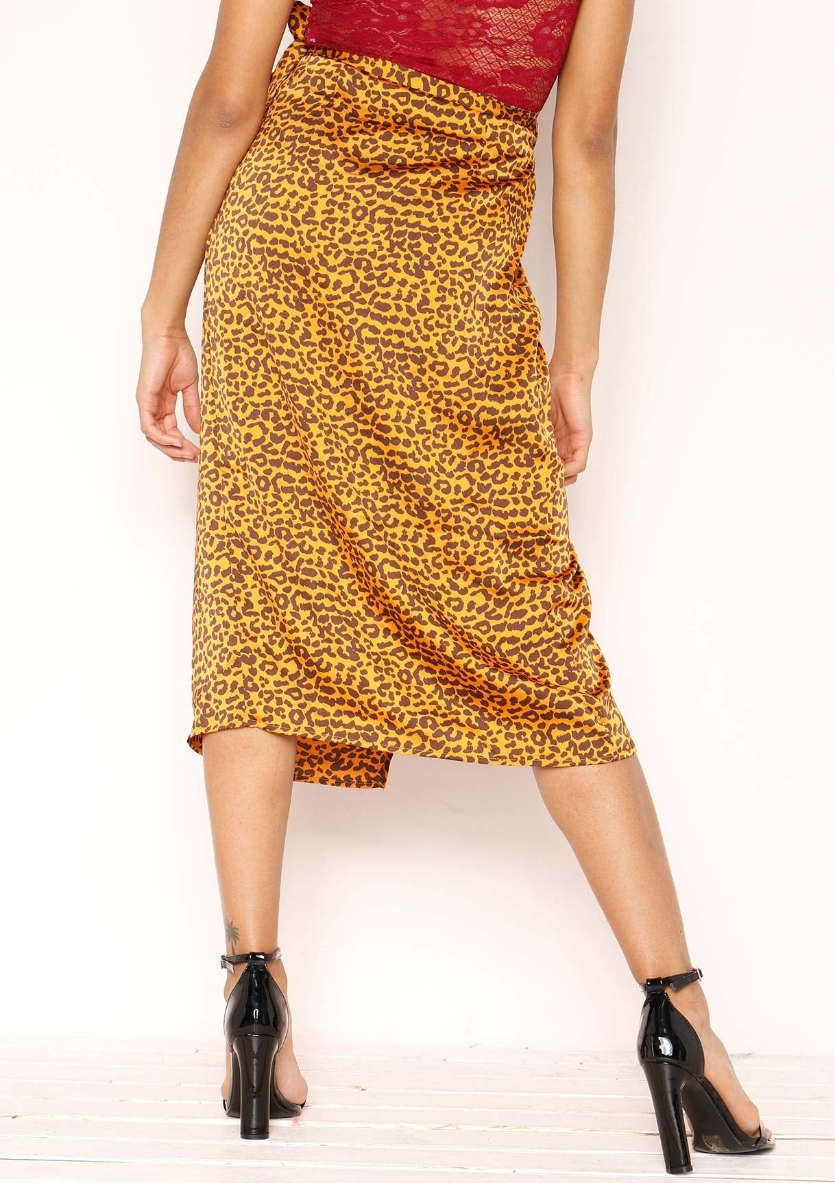 Viv Cheetah Print Wrap Midi Skirt sold by Missy Empire product image thumbnail 4