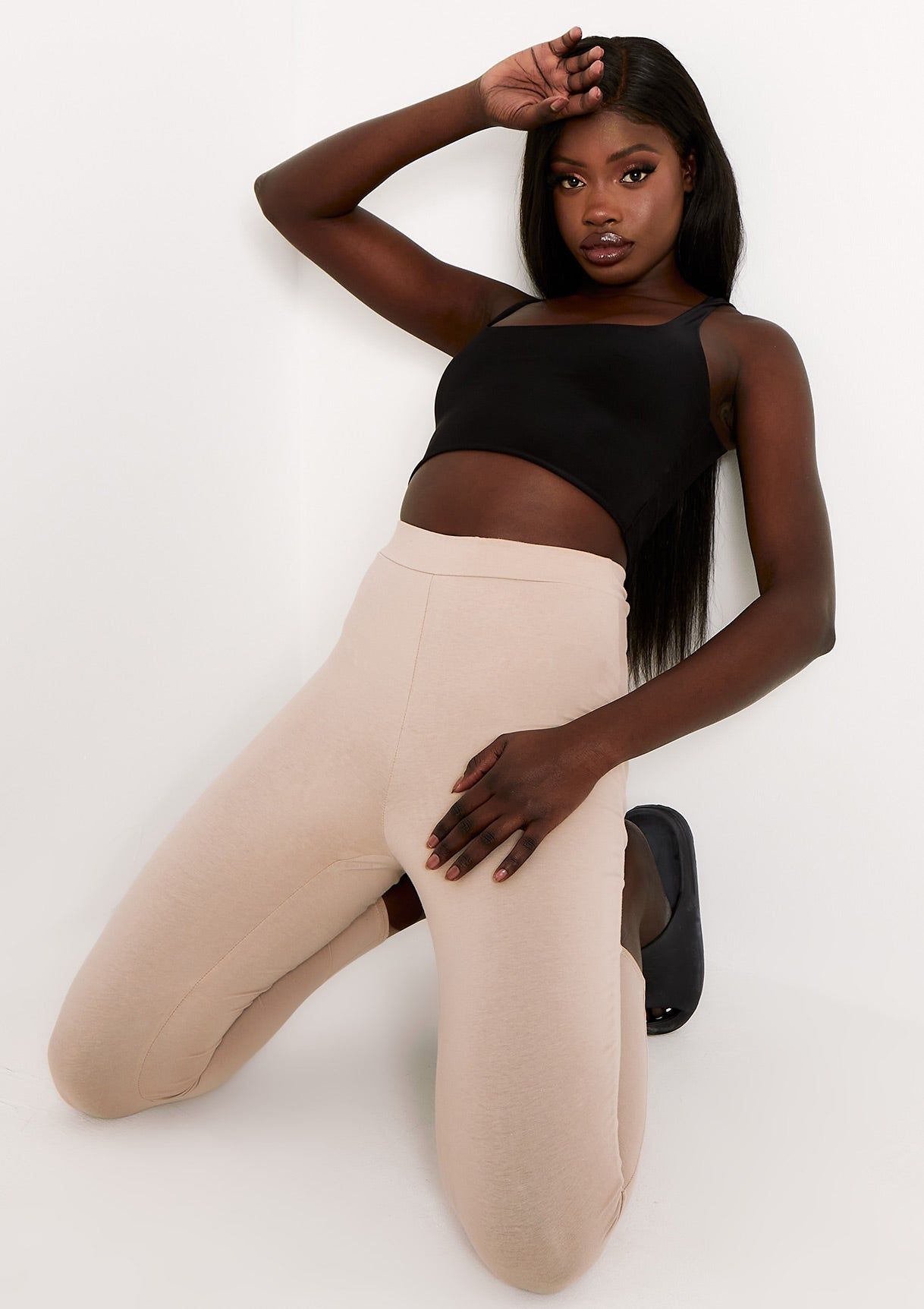 Selena Black Square Neck Crop Top sold by Missy Empire product image thumbnail 4