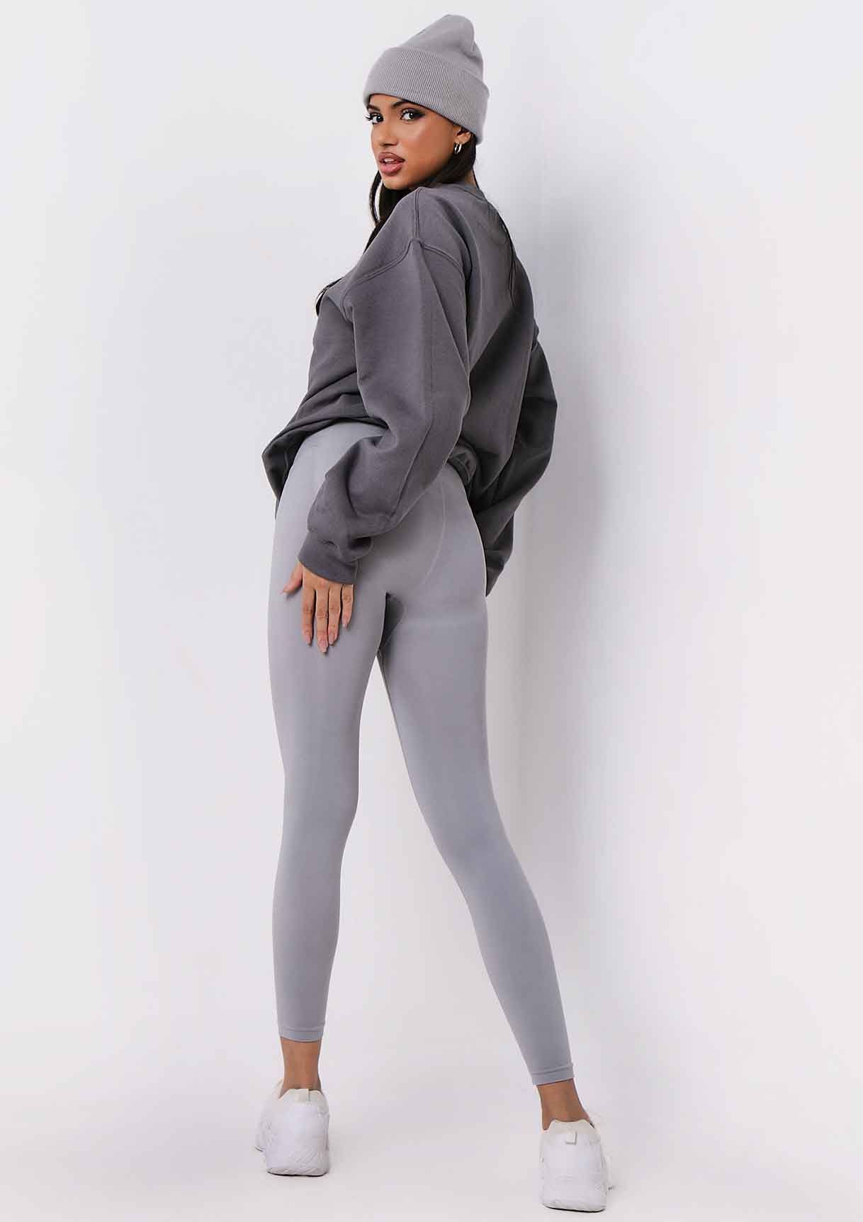 Halyn Charcoal St. Moritz Slogan Oversized Sweatshirt sold by Missy Empire product image thumbnail 3