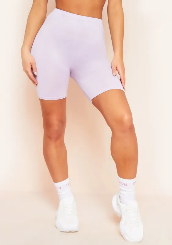 Tilly Lilac Basic Cycle Shorts sold by Missy Empire
