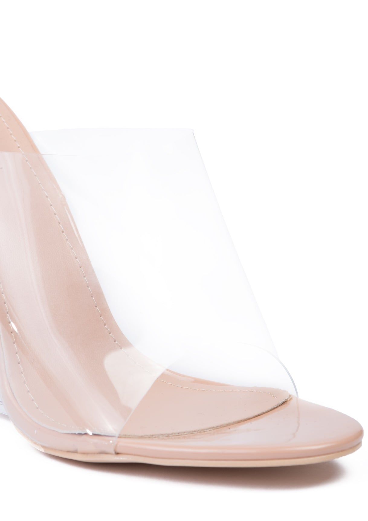 Blair Nude Perspex Wedge Mules sold by Missy Empire product image thumbnail 2