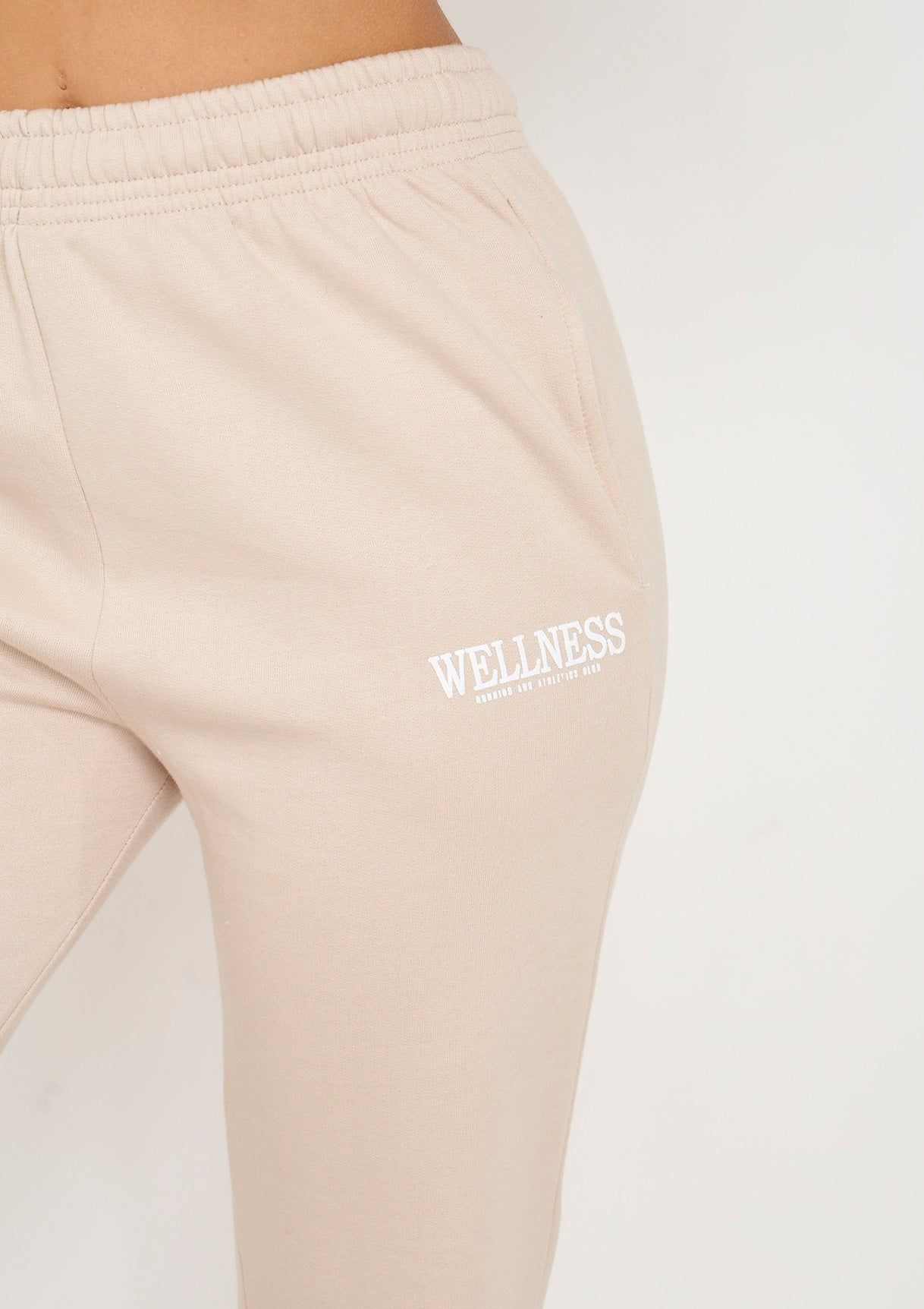 Jolie Beige Wellness Embroidered Cuffed Joggers sold by Missy Empire product image thumbnail 2