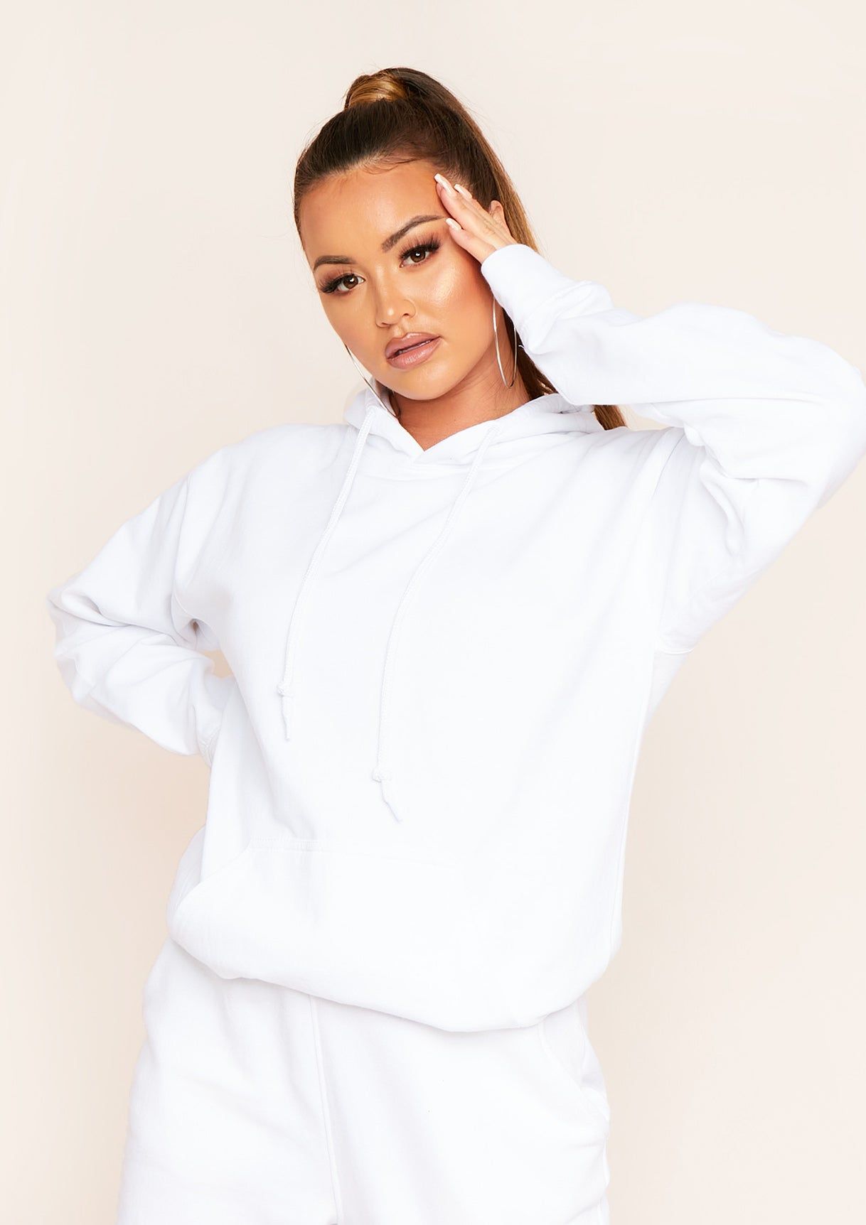 Mindy White Another Day Another Slay Slogan Oversized Hoodie sold by Missy Empire product image thumbnail 2