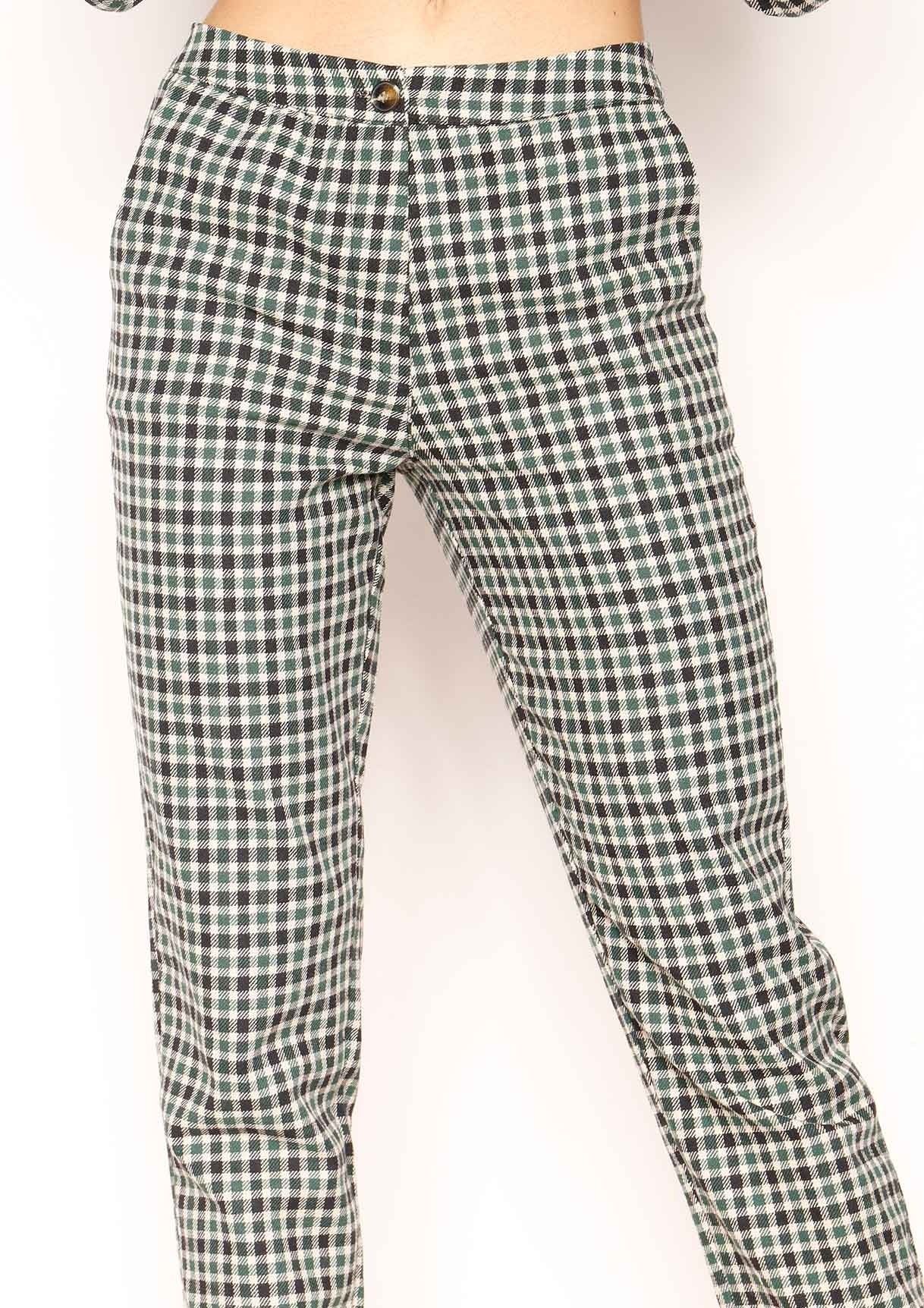Nena Green Checked Trousers sold by Missy Empire product image thumbnail 4