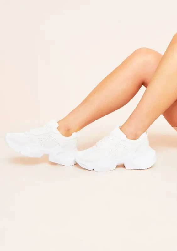 Pamina White Chunky Platform Trainers sold by Missy Empire