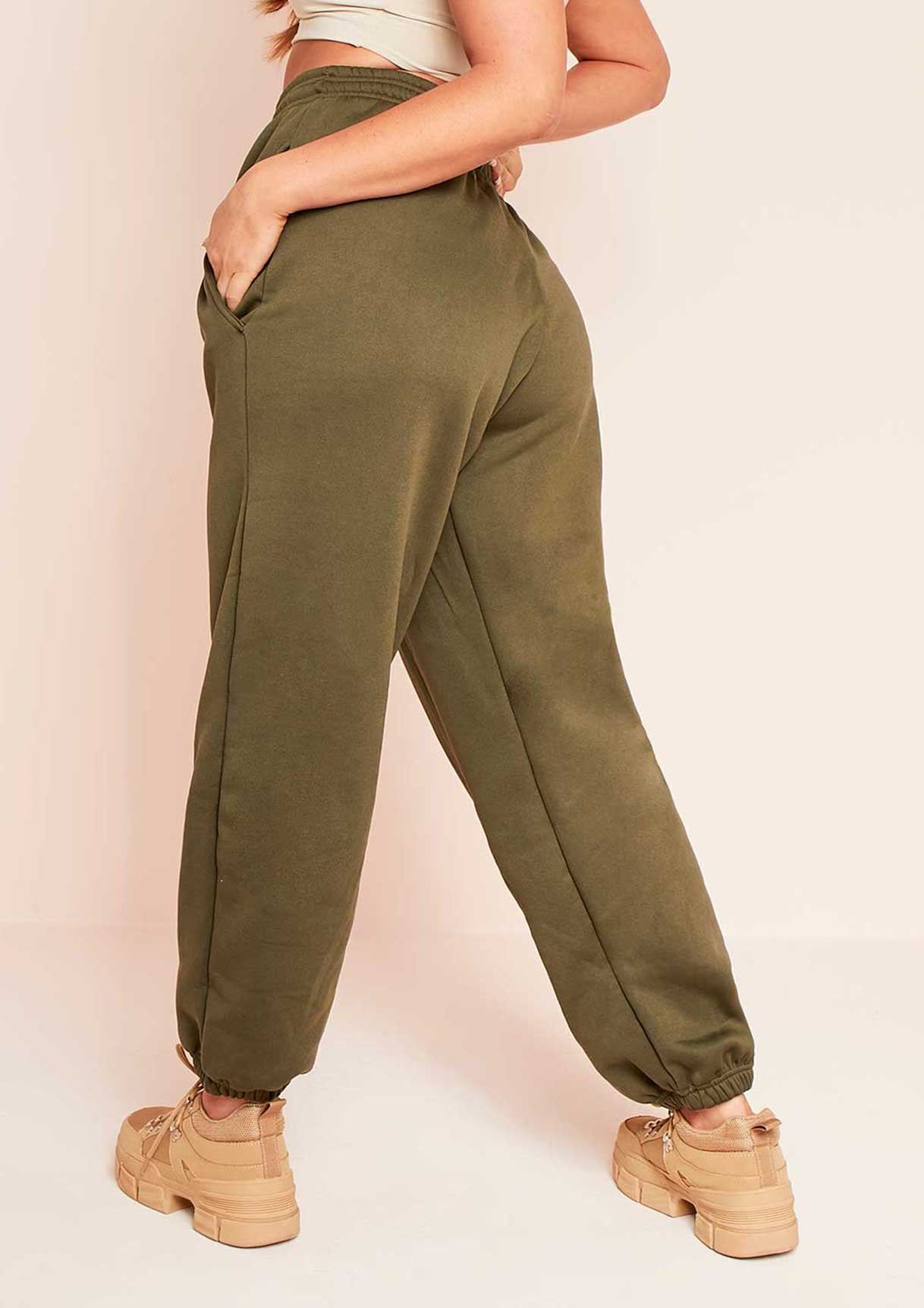 Davina Khaki Basic Cuffed Joggers sold by Missy Empire product image thumbnail 3