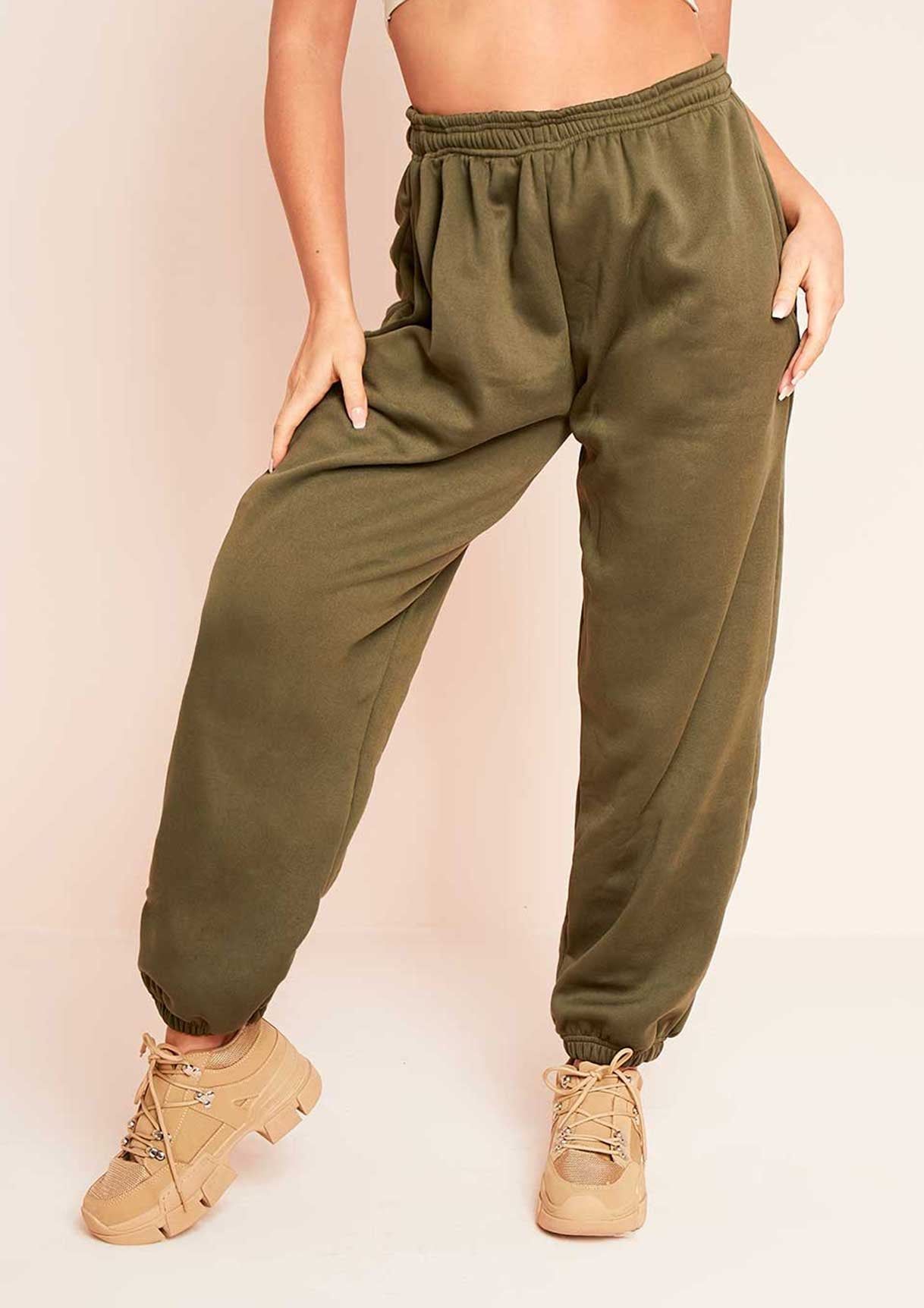 Davina Khaki Basic Cuffed Joggers sold by Missy Empire product image thumbnail 4