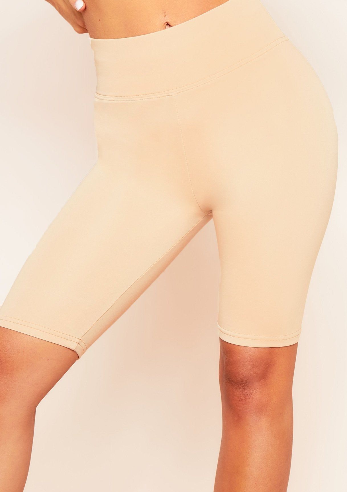 Gerry Beige Cycle Shorts sold by Missy Empire