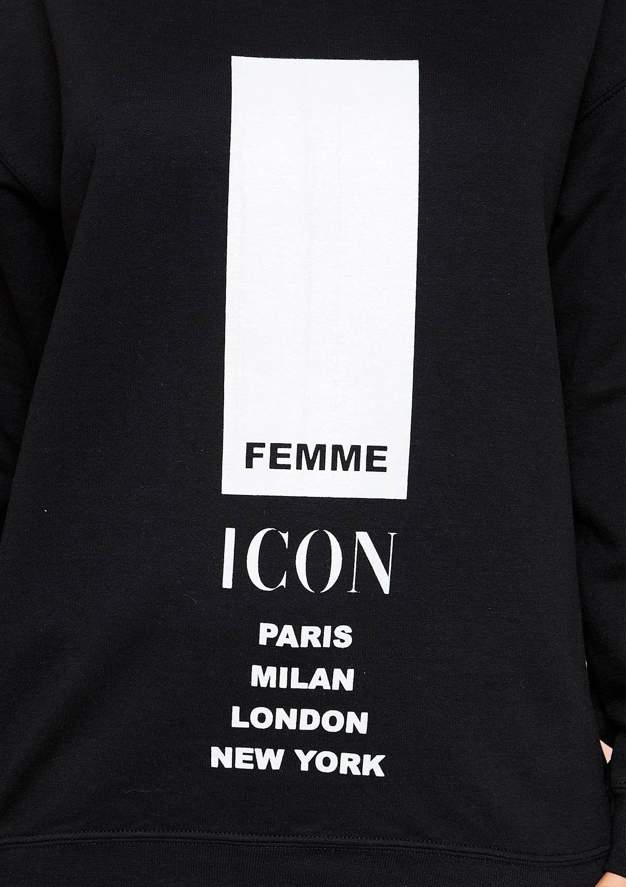 Austyn Black Slogan Femme Icon Oversized Sweatshirt sold by Missy Empire product image thumbnail 3