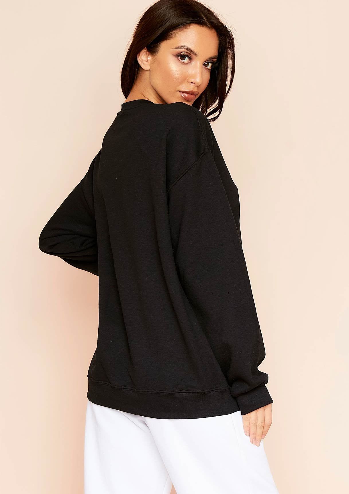 Austyn Black Slogan Femme Icon Oversized Sweatshirt sold by Missy Empire product image thumbnail 2