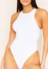 Naya White Soft Racer Bodysuit sold by Missy Empire
