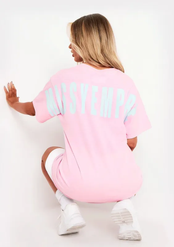 Peggy Pink Missy Empire Logo Oversized T-Shirt sold by Missy Empire