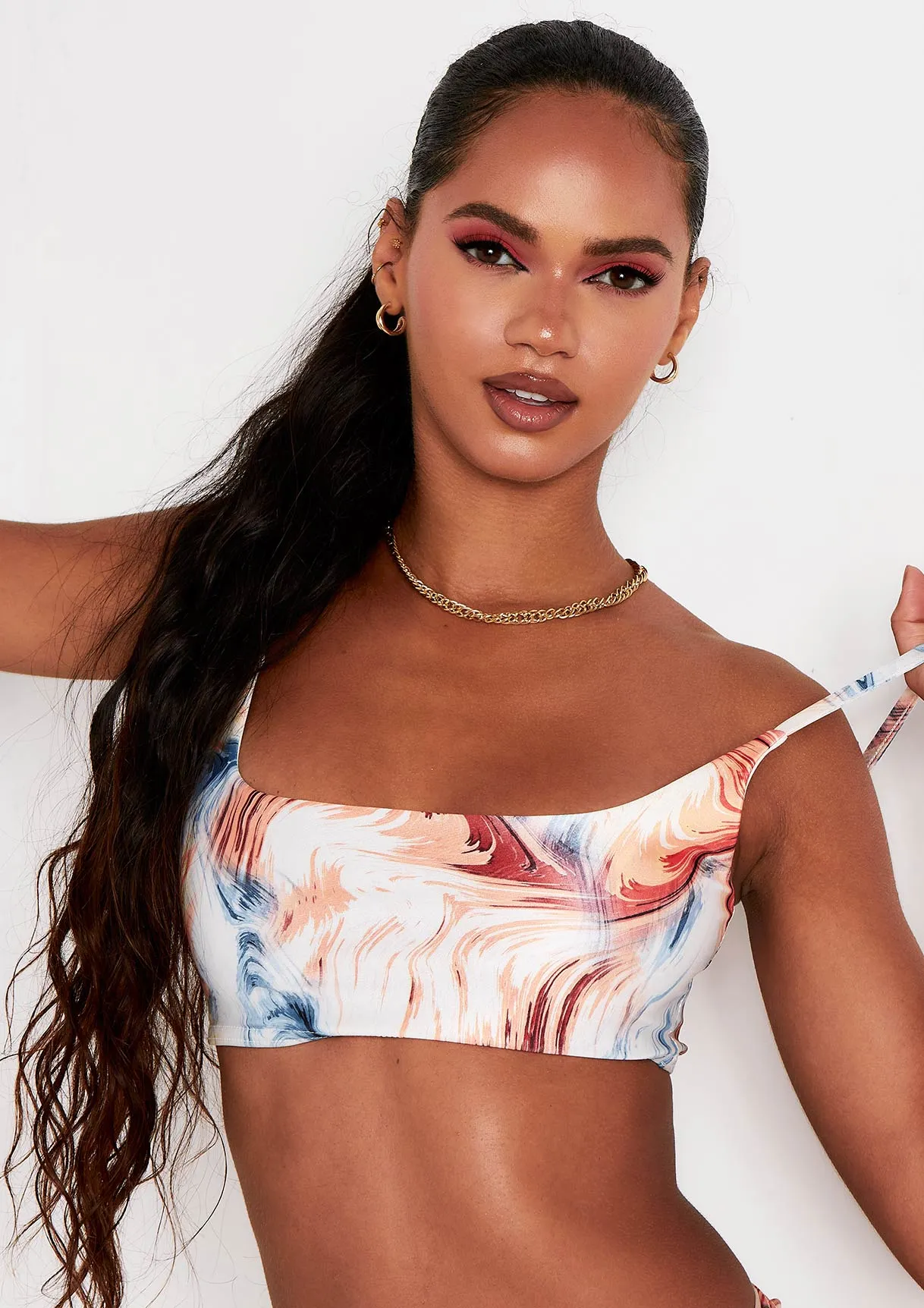 Aliyah Multi Swirl Print Strappy Bikini Top sold by Missy Empire product image thumbnail 3