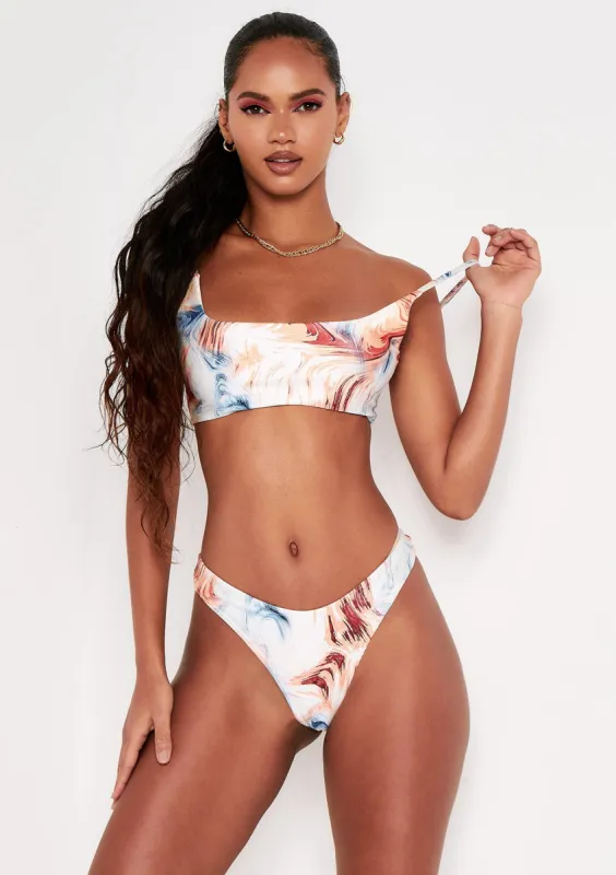 Aliyah Multi Swirl Print Strappy Bikini Top sold by Missy Empire
