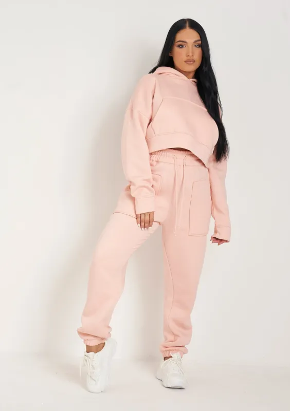 Romy Peach Pocket Front Oversized Joggers sold by Missy Empire