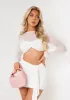 Jada White Mesh Sleeve Slinky Top sold by Missy Empire