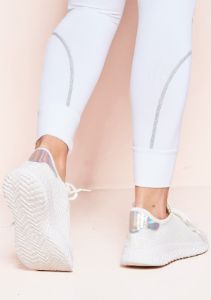 Ada White Mesh Runner Trainers sold by Missy Empire