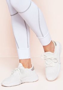 Ada White Mesh Runner Trainers sold by Missy Empire