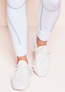 Ada White Mesh Runner Trainers sold by Missy Empire