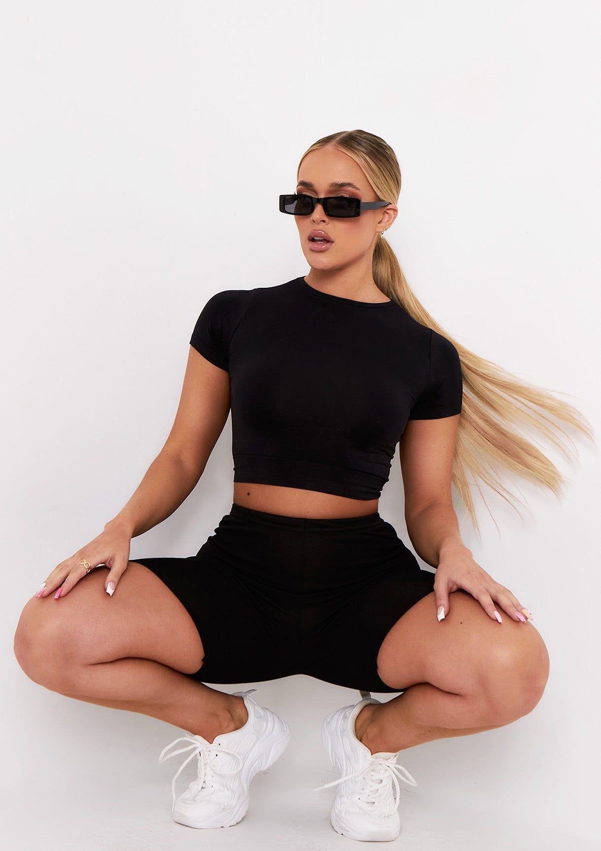 Tilly Black Basic Cycle Shorts sold by Missy Empire product image thumbnail 2