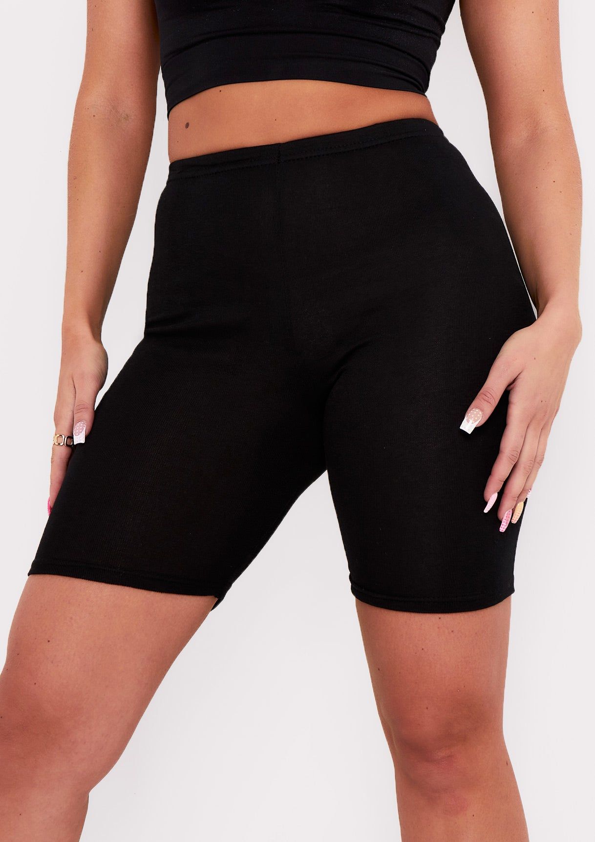 Tilly Black Basic Cycle Shorts sold by Missy Empire