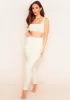 Sierra Cream Fluffy Thick Knit Square Neck Crop Top sold by Missy Empire