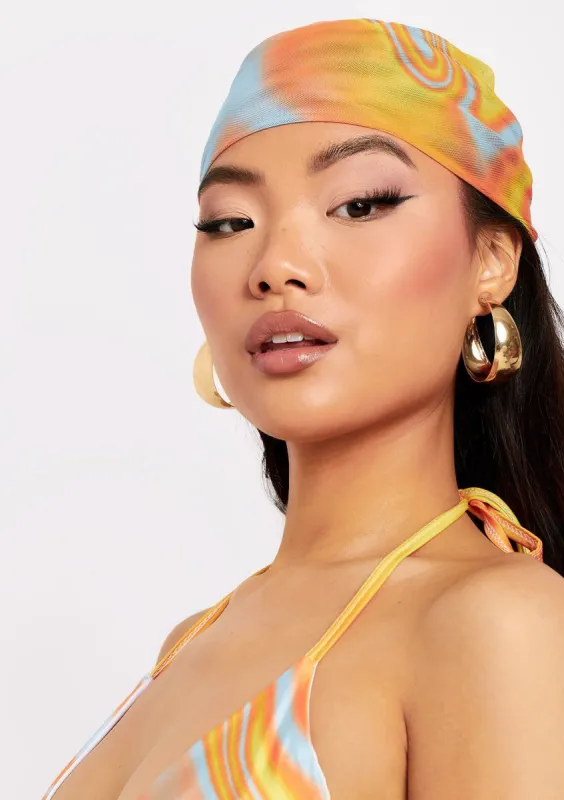 Maria Orange Print Bandana sold by Missy Empire