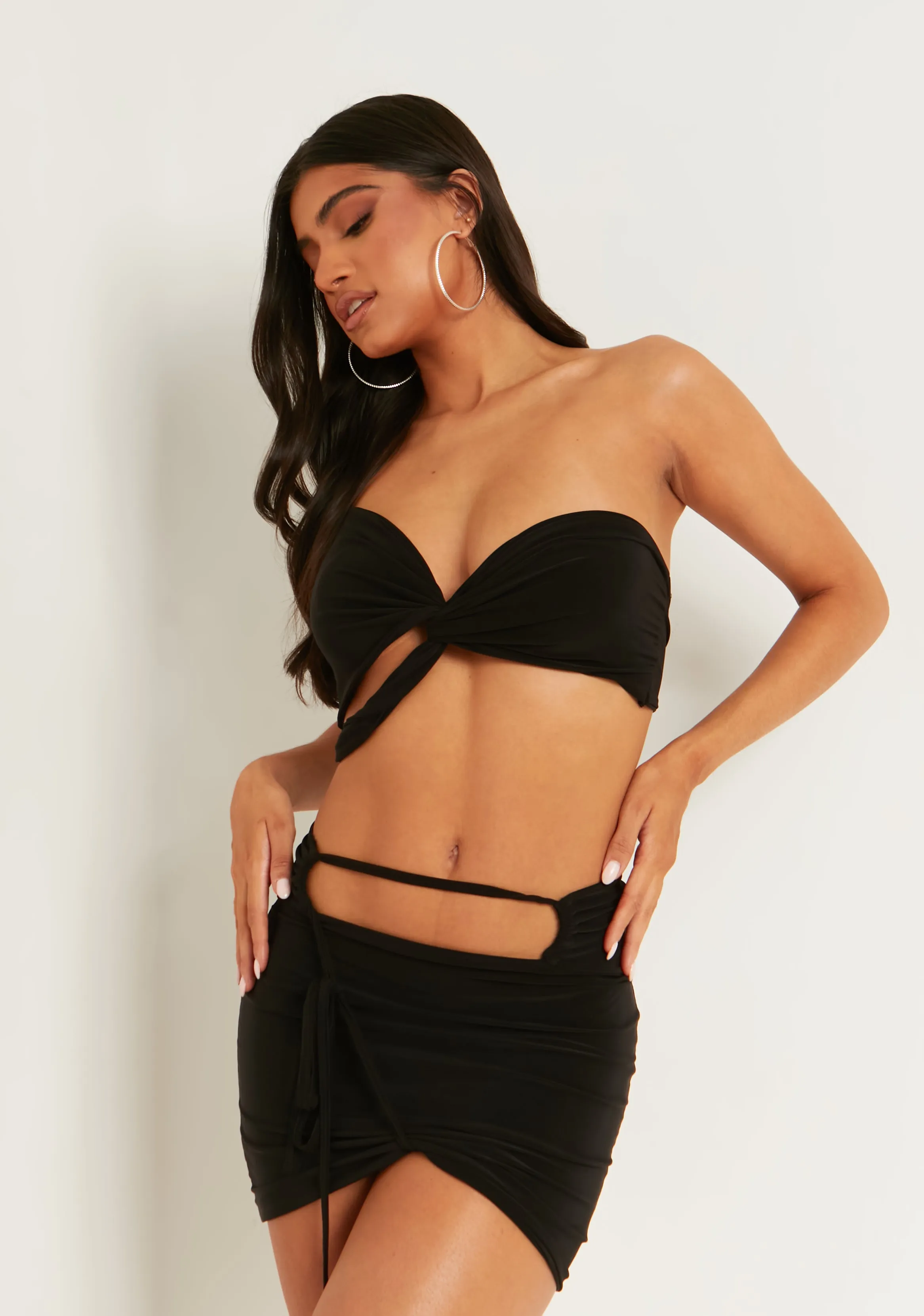 Freya Black Strappy Cut Out Mini Skirt sold by Missy Empire product image thumbnail 2