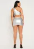 Imani Silver Metallic Micro Mini Skirt sold by Missy Empire