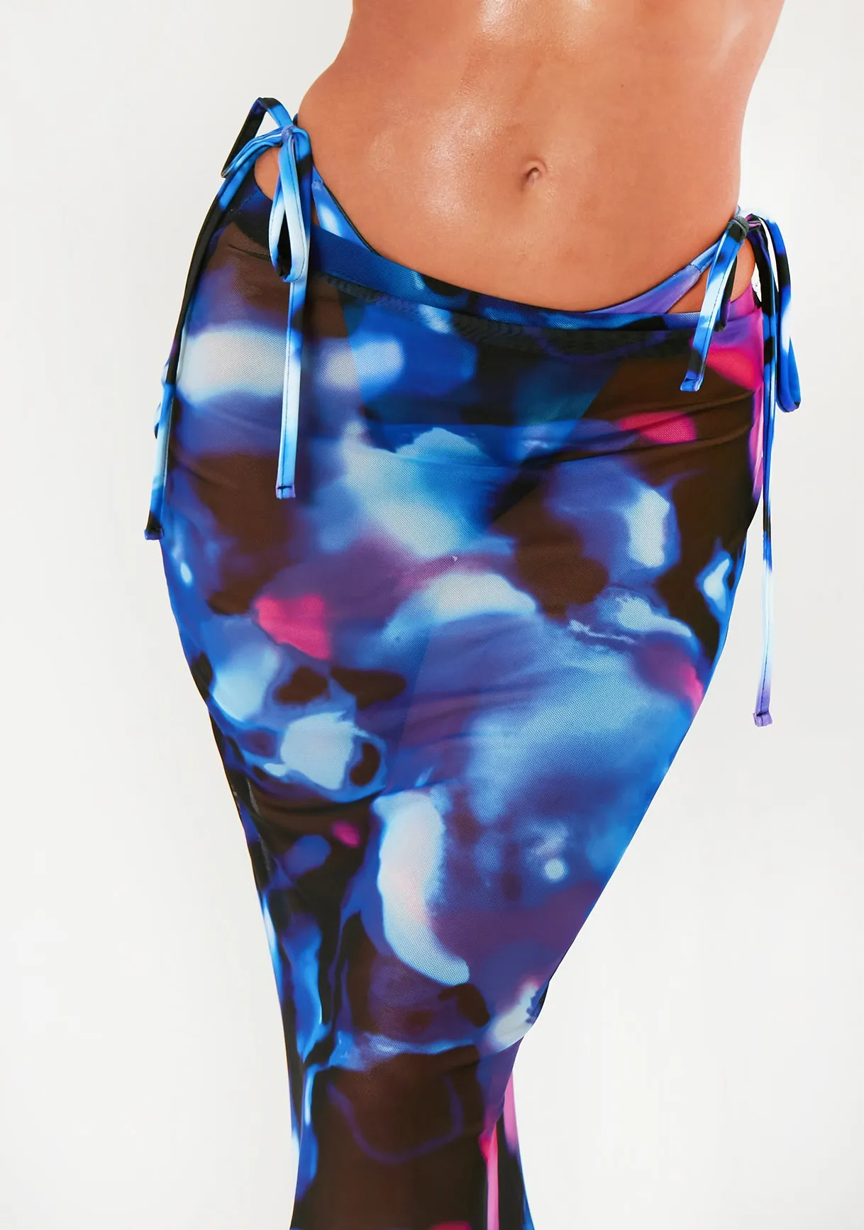 Kayla Blue Multi Colour Printed Maxi Skirt sold by Missy Empire product image thumbnail 3