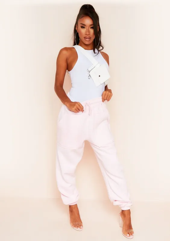 Romy Baby Pink Pocket Front Oversized Joggers sold by Missy Empire