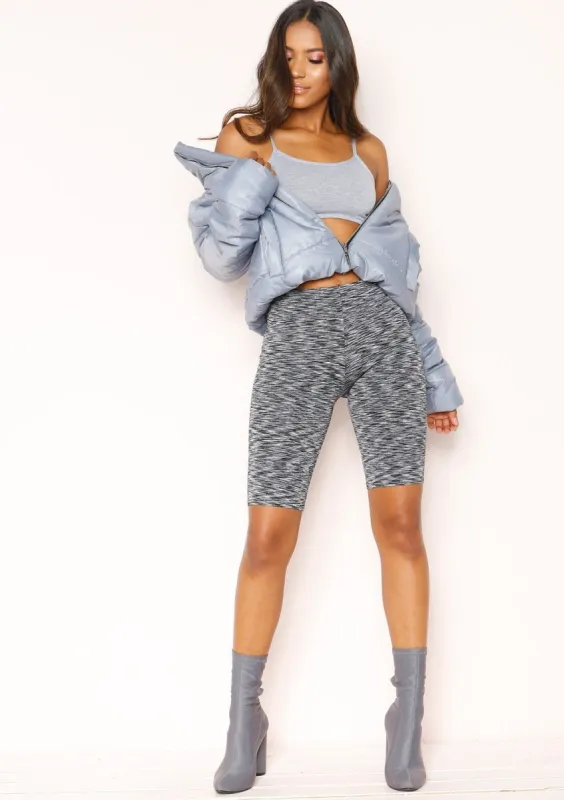 Lola Grey Marl Print Cycle Shorts sold by Missy Empire