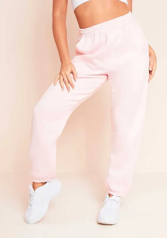 Rebecca Baby Pink Casual Joggers sold by Missy Empire