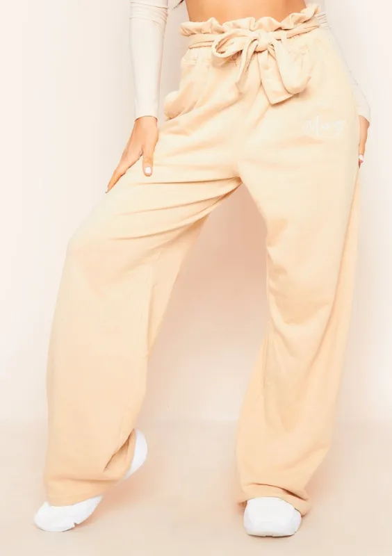 Annie Sand Missy Empire Paperbag Waist Wide Leg Joggers made by Missy Empire