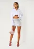 Eloise Silver Sequin Mini Skirt sold by Missy Empire