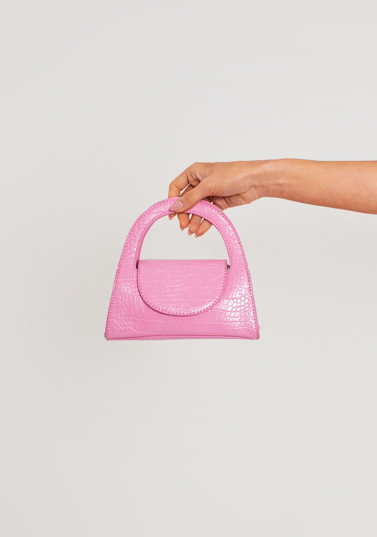 Jovana Pink Curved Handle Handbag sold by Missy Empire product image thumbnail 2