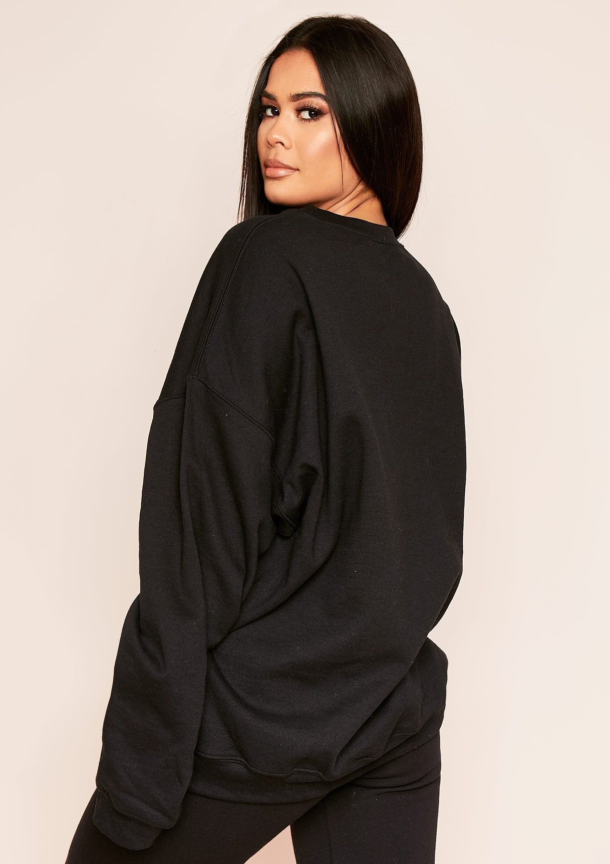 Lena Black Oversized Sweatshirt sold by Missy Empire product image thumbnail 2