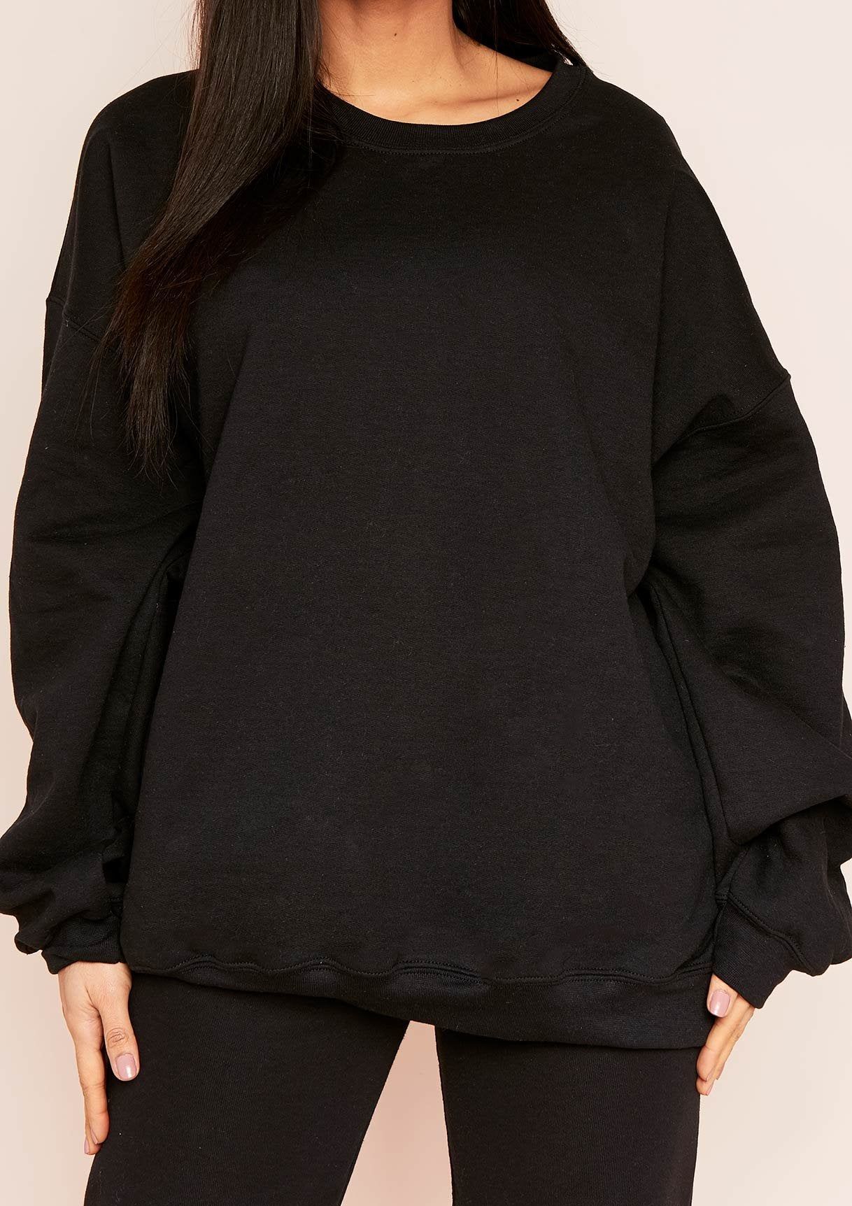 Lena Black Oversized Sweatshirt sold by Missy Empire product image thumbnail 3