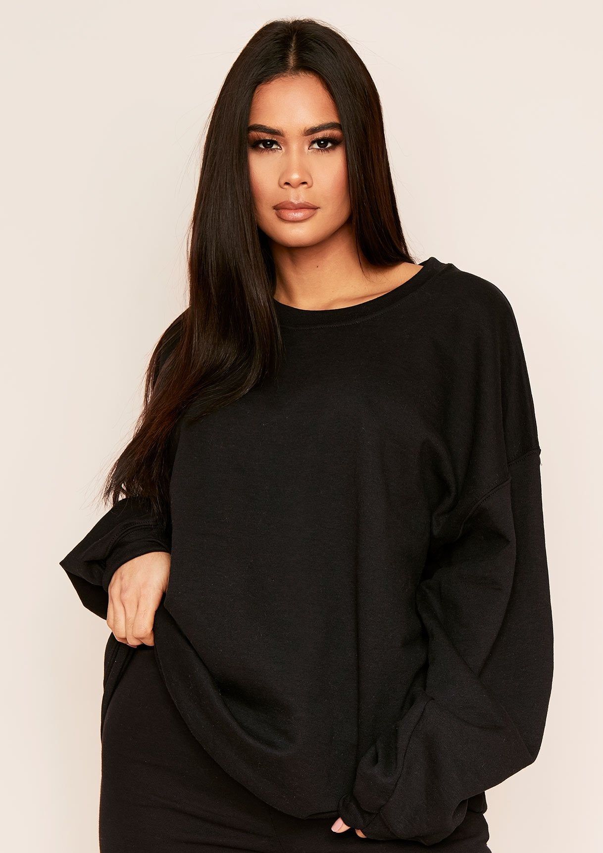 Lena Black Oversized Sweatshirt sold by Missy Empire product image thumbnail 4