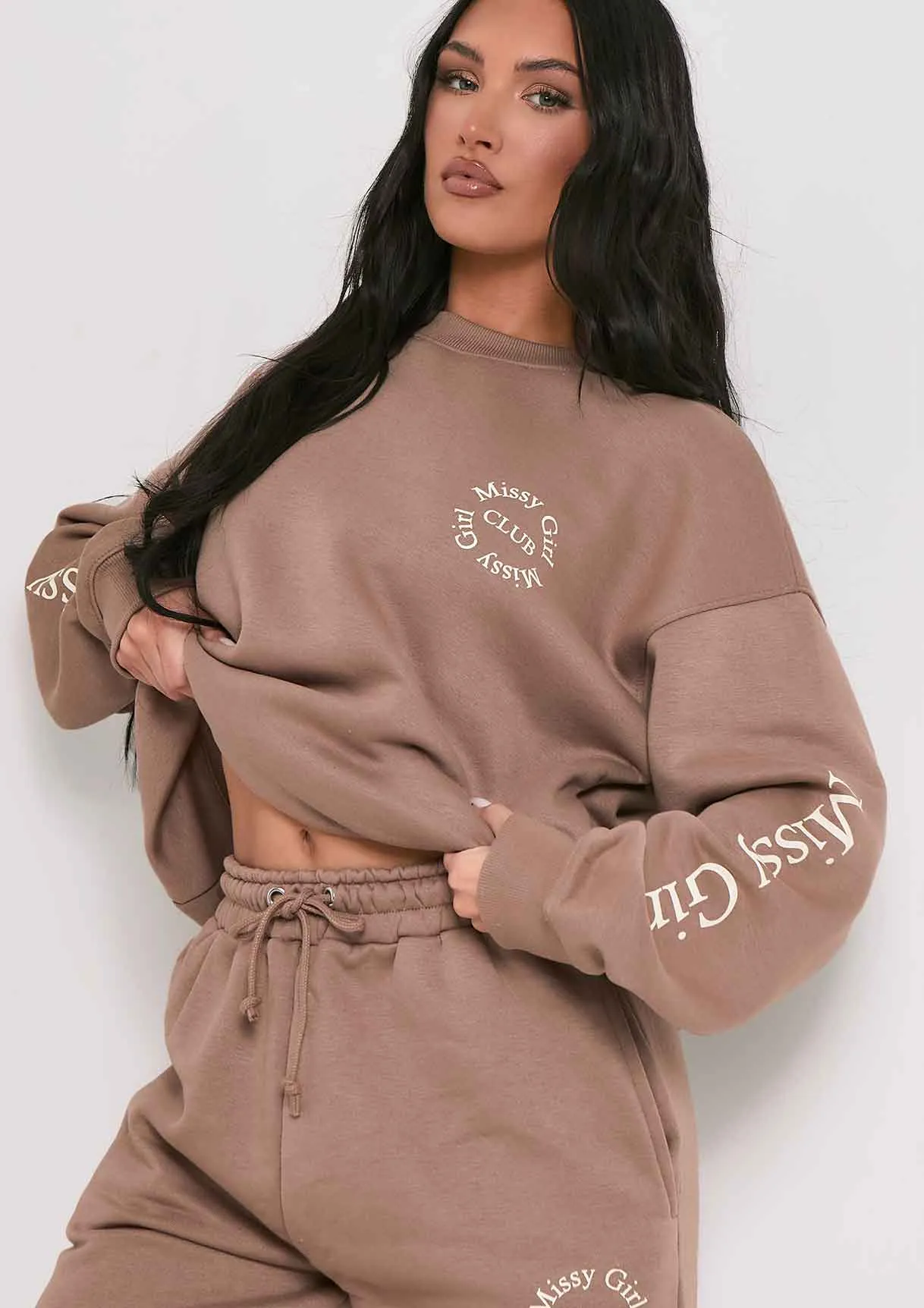 Daisy Mocha Missy Empire Club Sweatshirt sold by Missy Empire