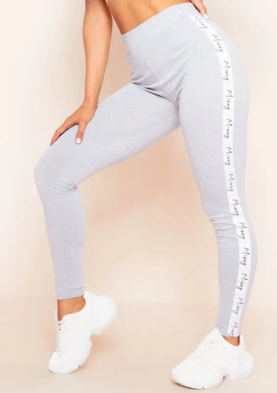 Tana Grey Missy Branded Jersey Side Tape Leggings sold by Missy Empire