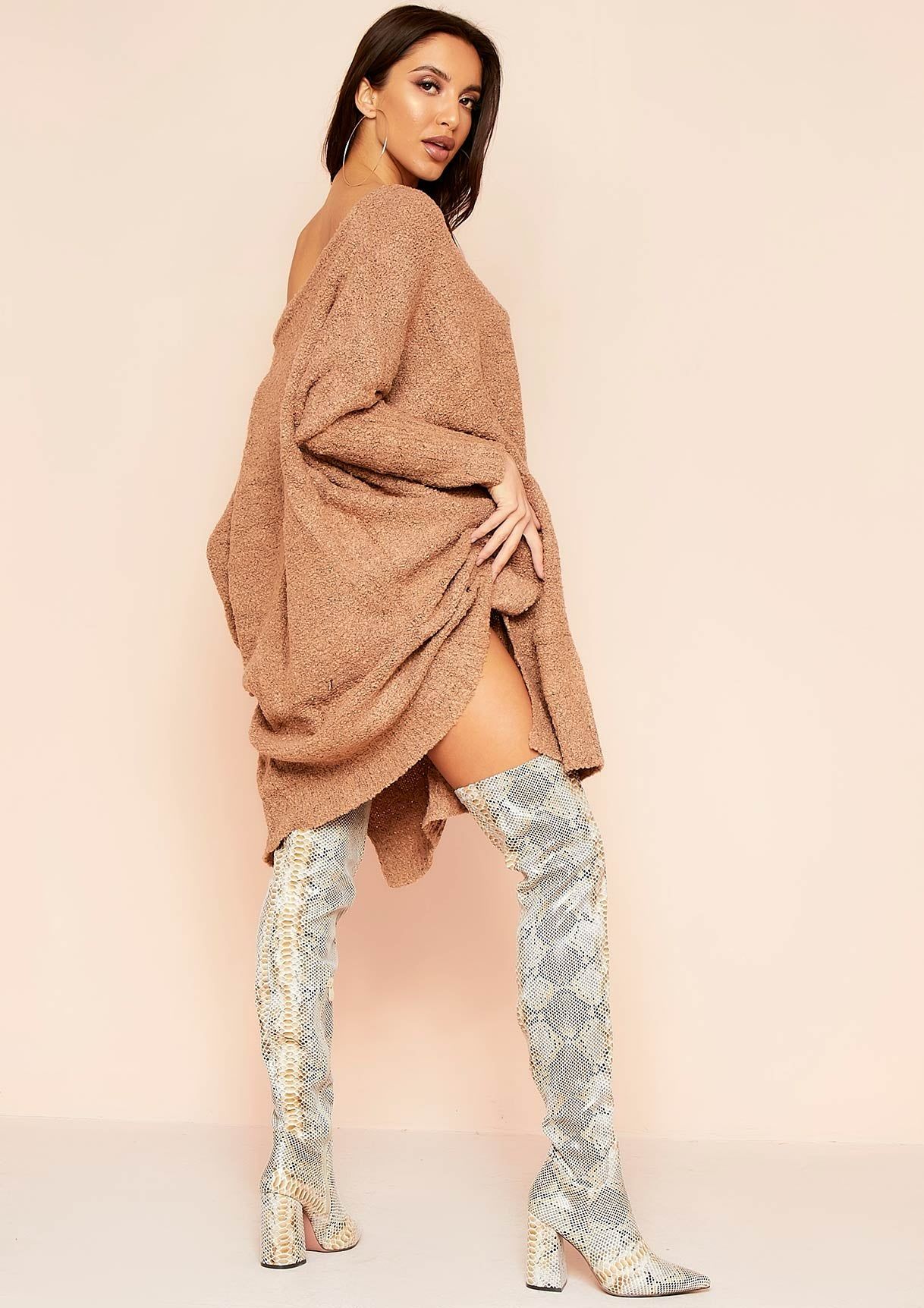 Tia Camel Soft Knit Jumper Dress sold by Missy Empire product image thumbnail 2